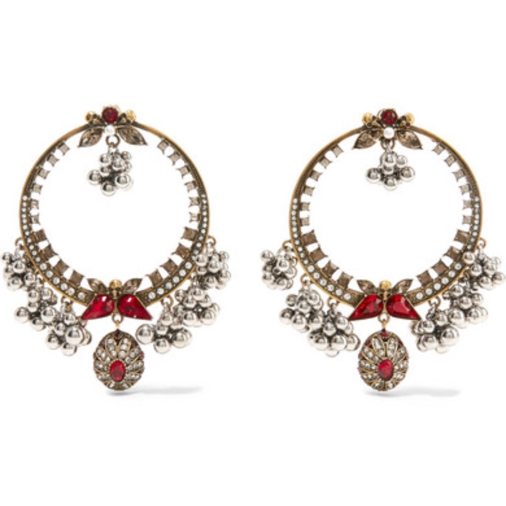 Alexander McQueen Gold Plated Swarovski Runway Earrings - Picture 4 of 15